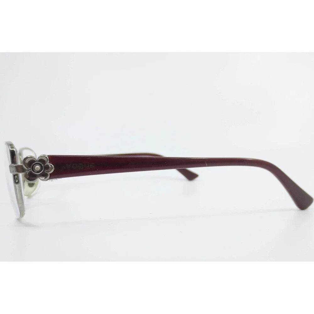 Vogue VO 3875-B 548 Silver Burgundy Flower Detail Eyeglasses 52-17-135